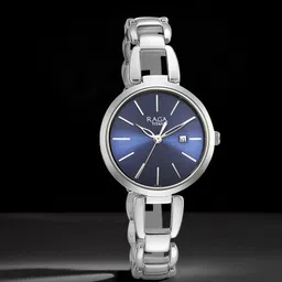 Titan Women Raga Viva Blue & Metal Strap Analogue Watch 2642SM02-picture-0