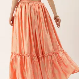 Ethnovog Printed Pleated Maxi Length Flared Skirt image 2