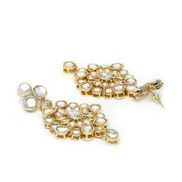 I Jewels White Gold-Plated Kundan Studded Choker Jewellery Set image 3