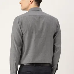 SOJANYA Men Grey Regular Claasic Fit Textured Formal Shirt image 5