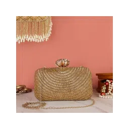 SWISNI Gold Canvas Clutches SWIS-502 image 1