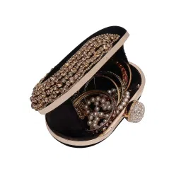 SWISNI Black velvet Clutches SWIS-588 image 2