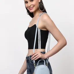 VISMIINTREND Girls Textured Solid Backpack with Detachable Shoulder Straps image 5