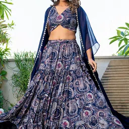 HOUSE OF JAMOTI Printed Ready to Wear Lehenga & Blouse With Shurg image 5