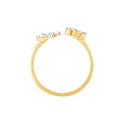 GIVA Nectar 14KT Gold Diamond Studded Finger Ring-1.62 gm image 2