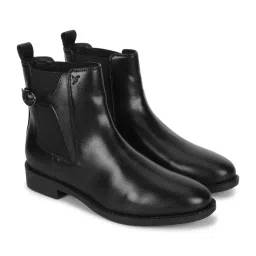 Yoho Women Black Buckle Boots-image-25
