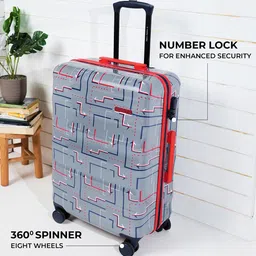 Nasher Miles Denver Set Of 3 Hard-Sided Cabin Medium and Large Trolley Suitcases - 228.0 L image 4