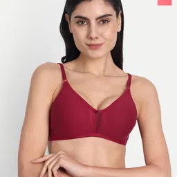 Aimly Pack Of 2 Seamless Non-Padded Non-Wired Full Coverage Cotton T-Shirt Bra-image-65