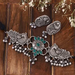 VENI Women 92.5 Silver-Plated Jewellery Set-image-18