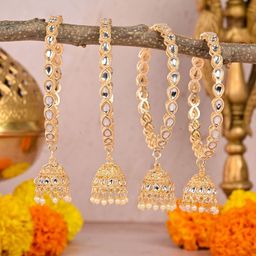 Wedding Chuda by Hitesh Bangles Set Of 4 Stone-Studded Bangles-picture-3