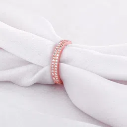 GIVA 925 Sterling Silver Rose Gold Plated Cubic Zirconiab Studded Finger Ring-picture-46