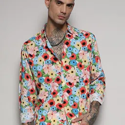 Campus Sutra Classic Floral Printed Opaque Casual Shirt-picture-14
