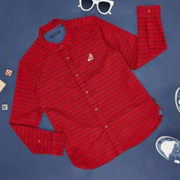 Pantaloons Junior Boys Spread Collar Striped Casual Cotton Shirt-image-15