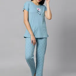 DZZO Graphic Printed Pure Cotton Night Suit-image-6