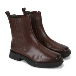 Yoho Women High Chelsea Boots - Brown-image-83