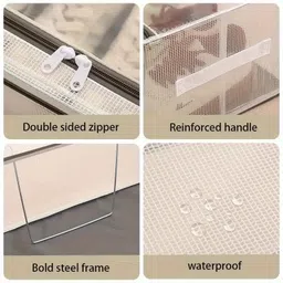 Jukkre Underbed Shoe Storage Box – Large Capacity, Foldable Organizer with Steel Frame Support & Transparent Mesh – Holds 4-5 Pairs | Dustproof | Breathable | Durable Handles image 5