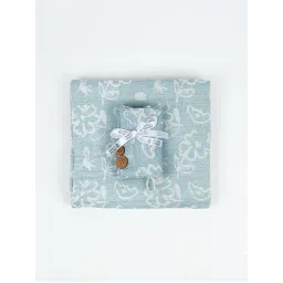 Doctor Towels Blue Banana Jacquard Floral Medium Bath Towel And Hair Towel Pack of 2-image-72