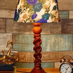 foziq Brown & White Printed Table Lamps image 5