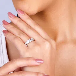 GIVA Rhodium Plated Sterling Silver Finger Ring image 2