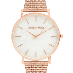 JOKER & WITCH Women Rose Gold-Toned & White Watch & Bracelet Gift Set JWBS576 image 2
