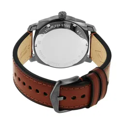 Fossil Men Grey Dial & Brown Leather Straps Analogue Watch FS5900 image 3