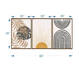 The Art House Set Of 3 : White and brown Abstract Wall Art image 5