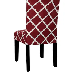 HOUSE OF QUIRK Set Of 4 Maroon & White Diamond Printed Removable Chair Covers image 3