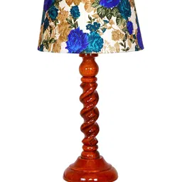 foziq Brown & White Printed Table Lamps image 2
