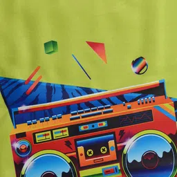 TINY HUG Unisex Kids Pack of 2 Fluorescent Green & Blue Anti-Odour Printed Sweatshirts image 5