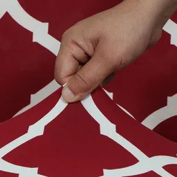 HOUSE OF QUIRK Set Of 4 Maroon & White Diamond Printed Removable Chair Covers image 2