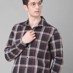 Crimsoune Club Slim Fit Tartan Checked Pure Cotton Casual Shirt-image-33