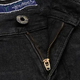 Flying Machine Men Black Micheal Slim Fit Mildly Distressed Light Fade Stretchable Jeans image 5