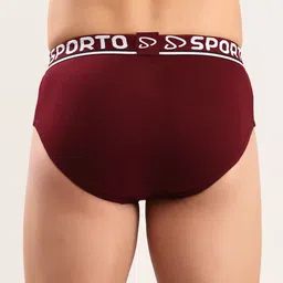 SPORTO Men Pack Of 2 Pure Cotton Mid-Rise Basic Briefs SP-SCBRI-XL-MULTI-2PC image 4