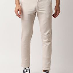 Basics Men Beige Tapered Fit Trousers-picture-37