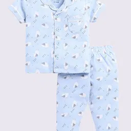 BABY GO Infant Boys Conversational Printed Pure Cotton Shirt with Pyjamas-image-60
