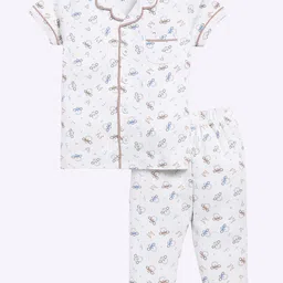 BABY GO Infant Boys Conversational Printed Pure Cotton Shirt with Pyjamas-picture-39