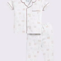 BABY GO Infant Boys Conversational Printed Pure Cotton Shirt with Pyjamas-picture-28