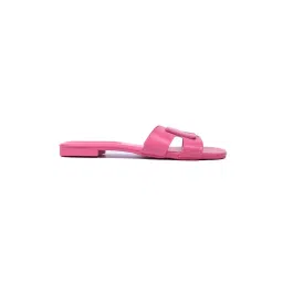 Jove Women Fuchsia Pink Solid Open Toe Flats image 4
