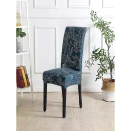 House of Quirk Teal Stretch Removable Washable Short Dining Chair Covers (Pack of 2) image 2