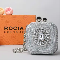 ROCIA By Regal Women Embellished Silver Clutch-picture-30