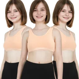 Adira Non Padded Starter Bra - Beige (Pack of 3)-image-64