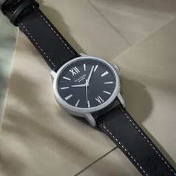 Sonata Poze Quartz Analog Black Dial Leather Strap Watch for Men-picture-11