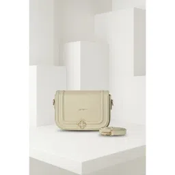 Van Heusen Women Beige Solid Casual Sling Bag with Detachable Strap image 1