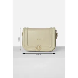 Van Heusen Women Beige Solid Casual Sling Bag with Detachable Strap image 4