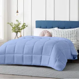 Razzai Sky Blue Microfiber 200Gsm Reversible Solid Comforters |Single Bed Comforter-image-61