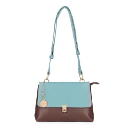 Caprese Fenne Satchel Small Blue & Choco-image-33