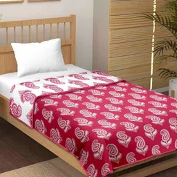 Jinaya's Multicoloured & Multicoloured Floral Mild Winter 210 GSM Single Bed Dohar-picture-24