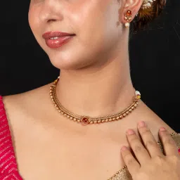 Niscka 24K Gold Plated Antique Jewellery Set-image-31