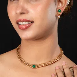 Niscka 24K Gold Plated Antique Necklace-image-12