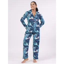 SAY Women Tropical Printed Pure Cotton Night Suit (Set of 2)-picture-37